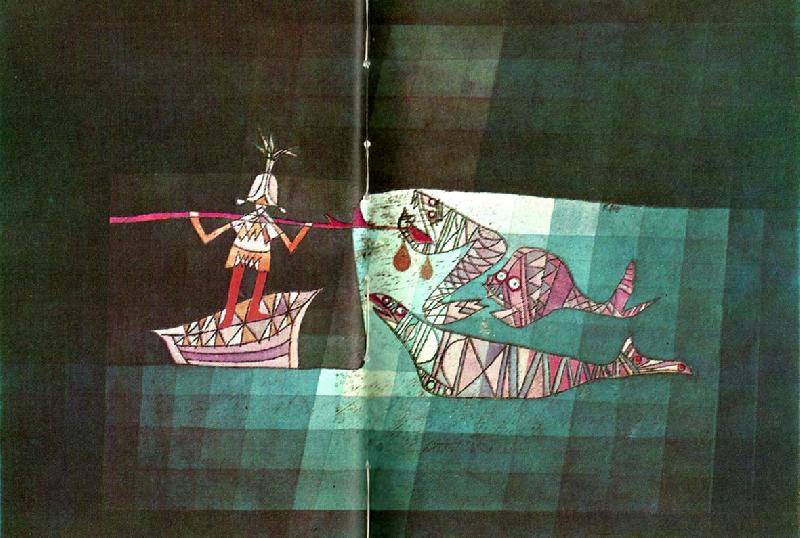 Paul Klee stridsscen i den fantastiska komiska operan Sweden oil painting art
